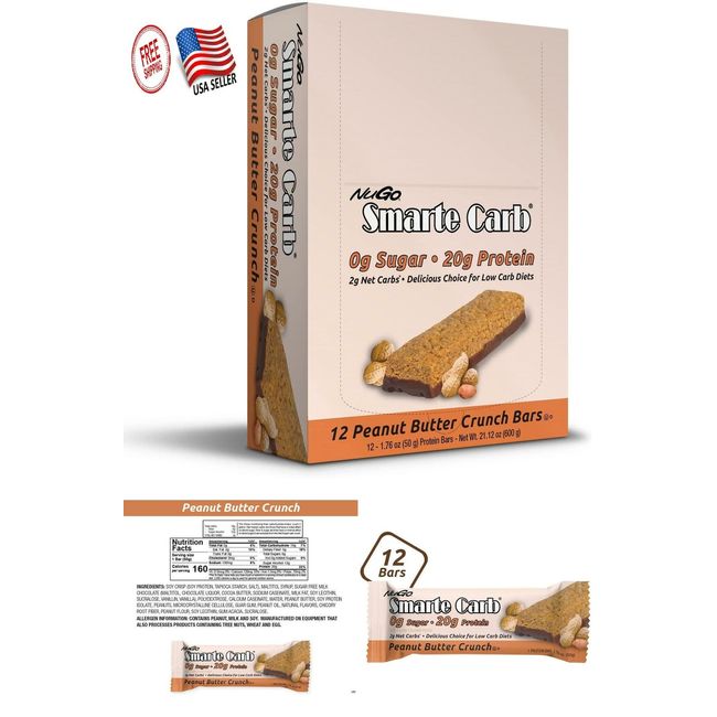 KETO BAR 20g of Protein No Added Sugar Peanut Butter Flavor Keto Snack 12 Bars!