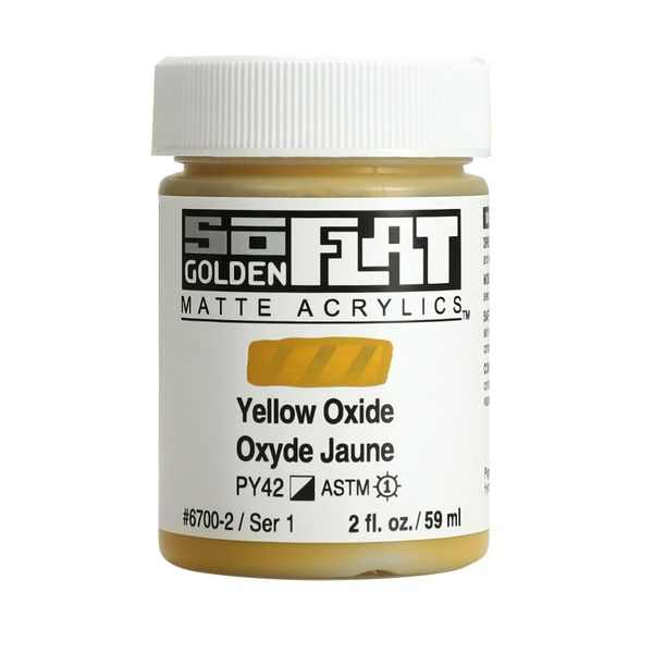 Golden SoFlat Matte Acrylic Paint, 2oz jar, Yellow Oxide (6700-2)