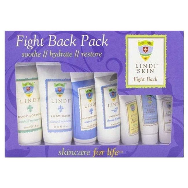 LINDI Skin Fight Back Set NEW Lotion Face Wash Serum Travel Skincare 7 items