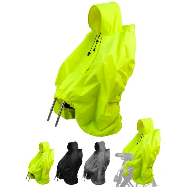 Regencape [Regenponcho für Kinderfahrradsitz] Fahrradsitz Reflektorstreifen Regenschutz universal kompatibel mit Römer (gelb (Nylon))