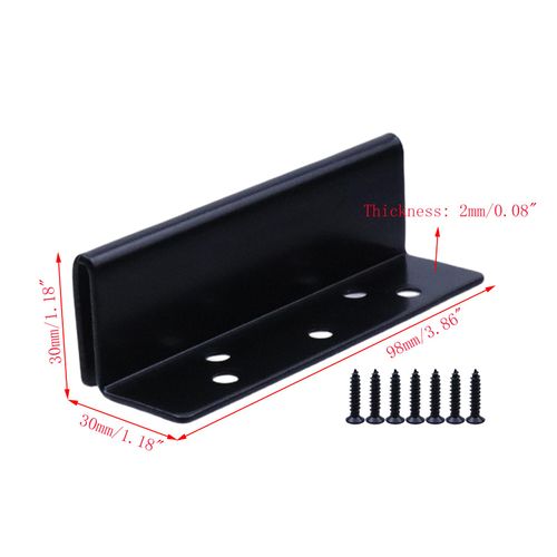 Mewutal 2pcs Bed Frame Hardware Black Bed Post Double Hook Slot Brackets Metal Heavy Duty Frame Brackets