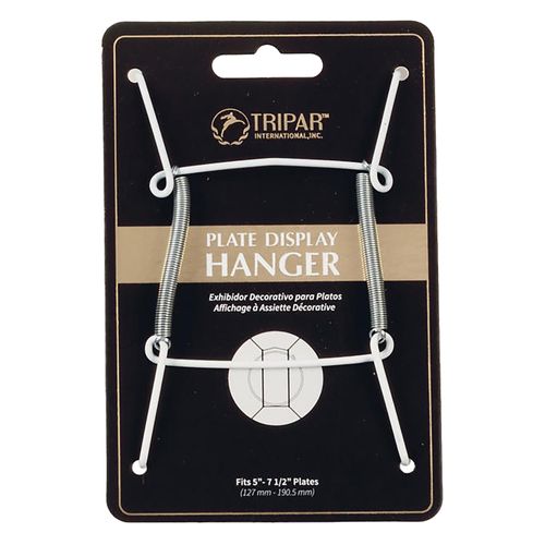 TRIPAR 5-7.5-Inch White Wire Vinyl Plate Hangers for The Wall, Decorative Dish Holder for Mounting, Display Plates, Bowls, Dishes, and Disks, Size Compatible with 5, 6, or 7-Inch Diameter