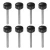 sourcing map 8pcs Knurled Knobs M4 x 40mm Male Thread 16mm Head Grip Plastic Metric Clamping Knobs Handles Thumb Screws with Threaded Stud, Black