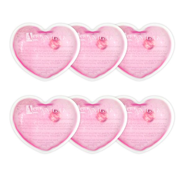 Anigan Reusable 6 Pack Heart Shape Instant 4"X3.25" Hand Warmers (Newly Launched)