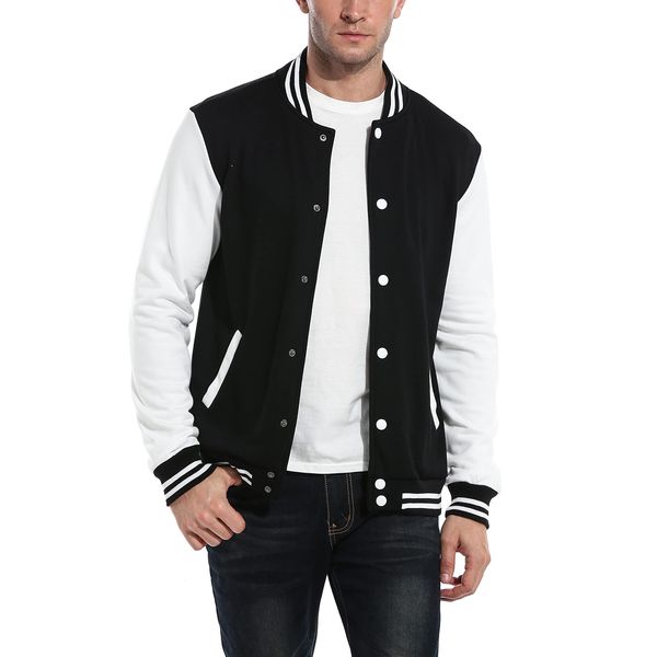 COOFANDY Men's Fashion Varsity Jacket Causal Slim Fit Cotton Letterman Baseball Bomber Jackets