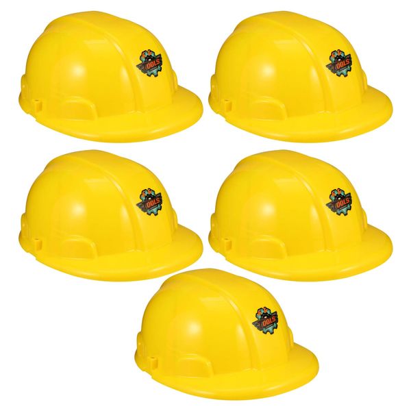 TOYANDONA 5pcs Kids Yellow Construction Hat Plastic Childrens Hard Hat Toy Construction Worker Helmet for Kids Dress Up Costume Child Party Engineer Hard Plastic Cap