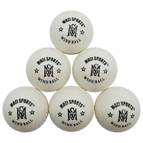 Mozi Sports Wind Cricket Balls - Indoor & Outdoor Soft Training Cricket Ball for Coaching Practice (White)