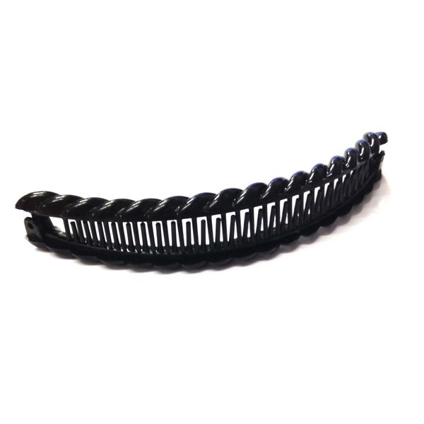 16cm Long Black Barley Twisted Banana Clip