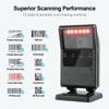 OBZ 2D QR Bluetooth Wireless Barcode Scanner Hands-Free Omnidirectional Desktop Barcode Scanner, Bluetooth & 2.4G & USB Wireless Barcode Reader for Supermarket, Store，POS,PC