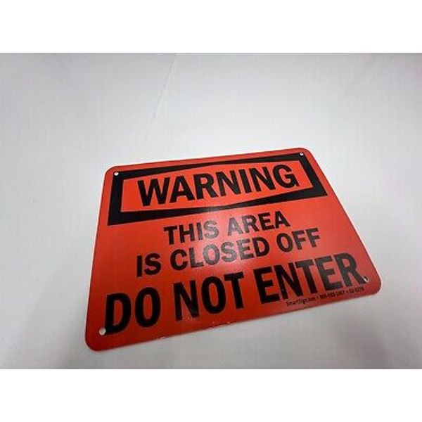 (Qty 10) This Area is Closed Off Do Not Enter Metal Warning Sign 10" x 7" Red