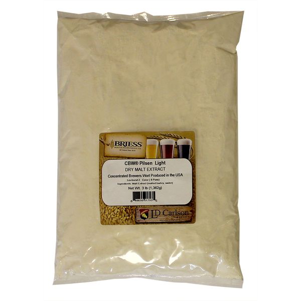 Briess CBW Dry Malt Extract (DME 3 Lbs.) for Home Beer Brewing (Pilsen)