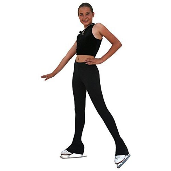 ChloeNoel P23-2 Contrast Waist Figure Skating Pants Black Adult Small