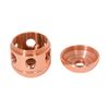 B&P Lamp® Solid Turned Brass, Polished Copper Finish Lamp Cluster Body, 3 Side Holes