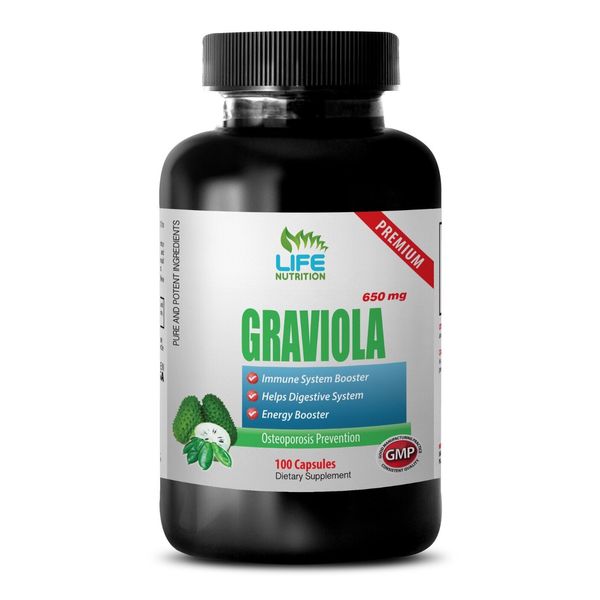 Soursop Fruit - GRAVIOLA (leaf powder) 650 mg Immune System Balance Pills 1B