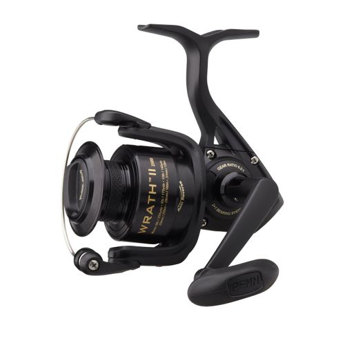 PENN Wrath II Spinning Reel, Fishing Reel, Sea Fishing Reel Designed to be Versatile and Great Value for Money, Perfect for Catching Bass, Cod, Pollack, Wrasse, and Many More, Unisex, Black, 4000
