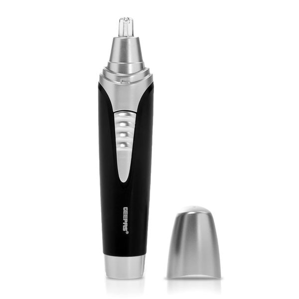 Geepas Nose & Ear Hair Trimmer - Professional 2 in 1 Portable Small Compact Nasal Nostril Hair Clippers Trimmers with Cleaning Brush for Men Kids Adults Barber Facial Care Tool - 2 Years Warranty