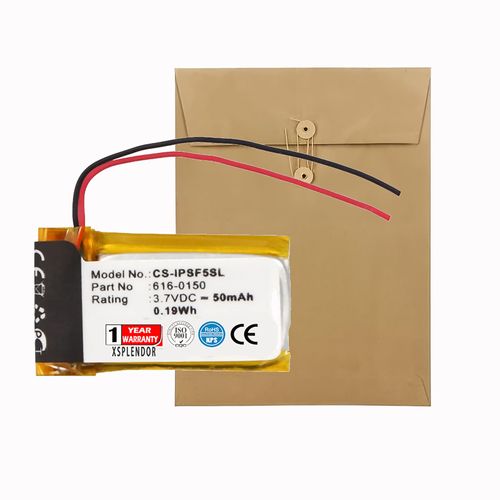 XSPLENDOR Li-Polymer Replacement Battery for Apple iPod Shuffle 4th, iPod Shuffle 5th, PN 616-0150, 616-0548 50mAh