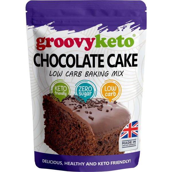 Groovy Keto Chocolate Cake/Cupcake Mix | Low Carb | Keto Friendly | Sugar Free | Only 1g Net Carbs Per slice | Keto Baking Mix, Diabetic Friendly - 260g Pouch