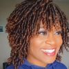 Creamily Dreadlock Wig for Black Women Brown Braided Wigs Short Curly Big Afro Braided Wigs Faux Locs Twist Braiding Synthetic Wigs (Brown Mix Blonde)