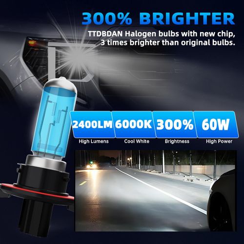 TTDBDAN Halogen Headlights Fit For Chevrolet Chevy Camaro 2010-2013 Headlight Bulbs,9008/H13 High/Low Beams Bright Front Light Combo Kit,Plug & Play,Pack of 2