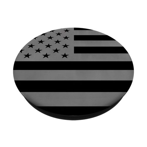 Black American Flag Patriotic Minimalist Design PopSockets Adhesive PopGrip