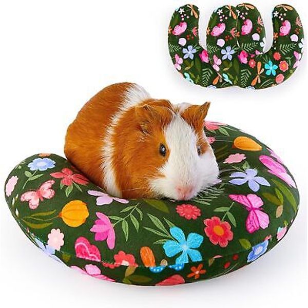 Glittme Guinea Pig Bed 2 Pack Rabbit U-Shaped Bunny Machine Green