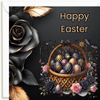 Sarah Elizabeth Collection Card with Matching Gift Tag/Gothic Theme, Basket, Eggs