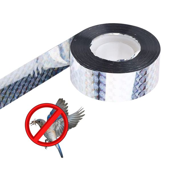 HERCHR Bird Reflective Tape,295 Feet 90m Bird Scarer Tape Bird Scare Tape Pigeon Deterrent Double Sided Bird Repellent Scare Ribbon Tape,Protect Garden Crops from Bird Destroying