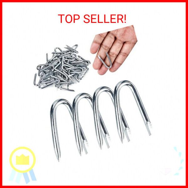 Galvanized U Shaped Nails 1-1/4'' Fence Post Staples for Wire Mesh & Woven Fenci