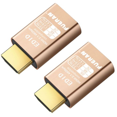 FUERAN 8K 30Hz HDMI Dummy Plug 4K EDID Emulator Virtual Monitor, Headless Display Adapter,Supports up to 4k@120Hz,1440/1080@144Hz hdmi Fake emulators(8K-30Hz-2Pack)