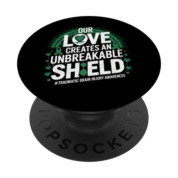 Traumatic Brain Injury Awareness Unbreakable Shield PopSockets Adhesive PopGrip