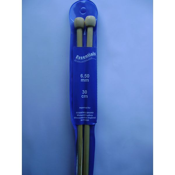 Essentials 30cmx6.5mm Bamboo Knitting Needle (Pack of 2)