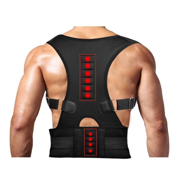 Magnetic Therapy Posture Support Back Brace -FDA Approved Medical Grade Adjustable Posture Corrector Brace Shoulder Back Support Belt- Relieves Neck, Back and Spine Pain (XXL)