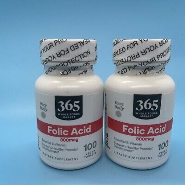 2X Folic Acid 800 MCG Whole Foods Market For Prenatal Development - 200 Tablets