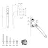 ERA Universal Window Handle Inline Espag Handle Multi-Spindle Gold