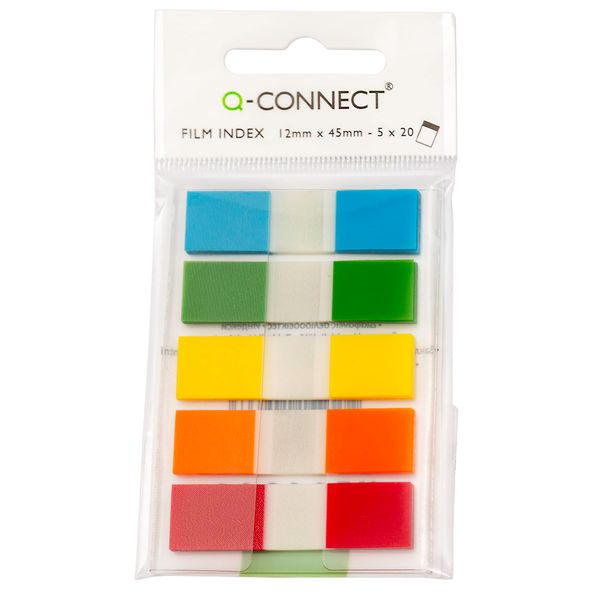 Q-Connect Page Markers 1/2 Inch Assorted (Pack of 100)