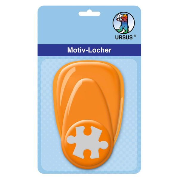 Ursus Hole punch with lever, medium, puzzle, approx. 25.4 mm Orange