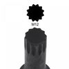 sourcing map M12 Impact Spline Bit Socket, 3/8" Square Drive 60mm Length CR-MO Metric Sizes
