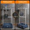 Mobile Mop and Broom Holder，Efficient Storage Solution for Cleaning Tools Keep Y