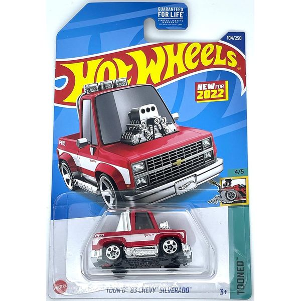 Hot Wheels 2022 - Toon'd '83 Chevy Silverado - Tooned 4/5 [red] 104/250 - Ships Bubble Wrapped in a Box