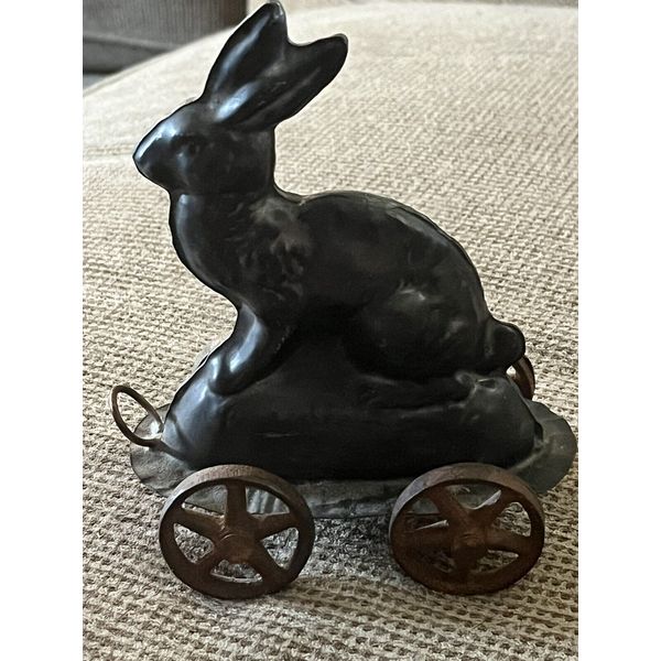 Michael Bonne Rabbit Pull Toy Contemporary Folk Art Easter Bunny Chocolate Mold