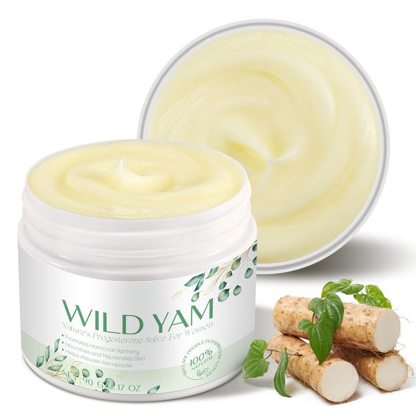 NTSNWFWX Wild Yam Cream,Organic Wild Yam Cream,Wild Yam Root,Nourishes and Rejuvenates Skin,Menstrual Discomfort and Menopause Relief