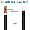 2 AWG Battery Cables with Terminals, 2PCS Copper Battery Cables with 5/16 ring terminals(Positive & Negative,2FT).