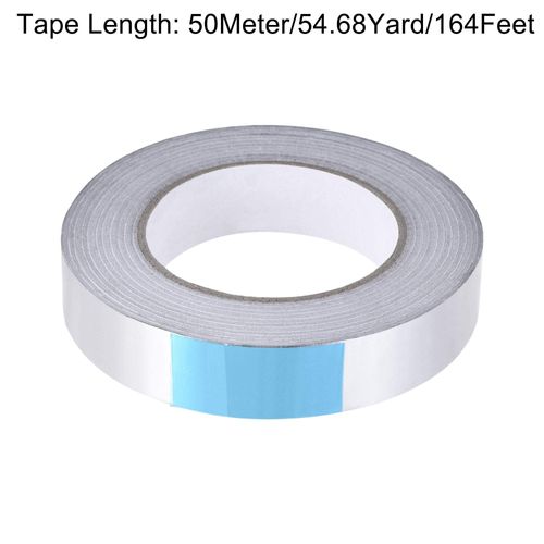 uxcell Aluminum Foil Tape, 25mmx50m Self-adhesive Waterproof High Temperature Sealing Tapes for HVAC Duct Pipe Insulation