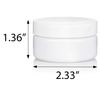 (6 pack) 2 oz White Low Profile Shallow PET Plastic Jar with White Lid