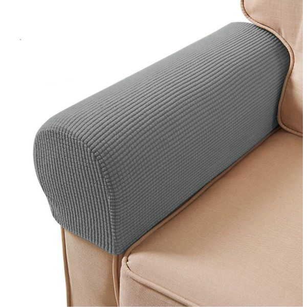 ESRISE Armrest Chair Covers, Stretch Armchair Couch Arm Rest Cover Anti-Slip Spandex Polyester Sofa Chair Arm Caps Slipcovers for Furniture Protector, Set of 2 (Light Grey)