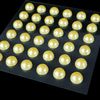 086 Rhinestone Sticker (Deco Sticker), Pearl Type, 0.3 inch (8 mm), Yellow, 2 Sheets, Sparkly Plump Round