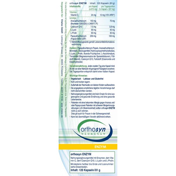 orthosyn Enzyme 120 Capsules