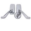 Motorcycle Rectangle Rearview Mirror 8mm 10mm Blue Lens Side Mirrors 360 Chrome