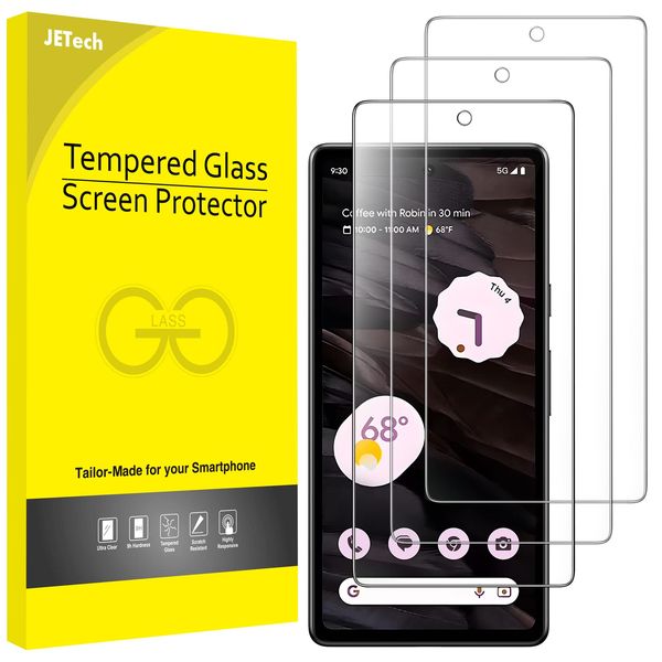 JEDirect Screen Protector Tempered Glass Film for Google Pixel 7a 6.1 Inch Fingerprint ID HD Clear 3 Pack